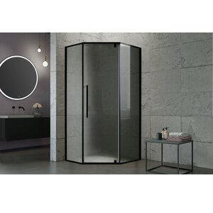 Изображение товара Душевой уголок Royal Bath RB100TR-T-BL FATO, 100 x 100 см, стекло прозрачное, профиль черный