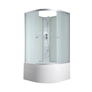 Изображение товара Душевая кабина AvaCan C5010N 78329, 100 x 100 см, без крыши, поддон высокий, стекло матовое, профиль хром