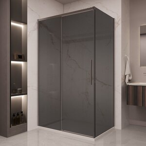 Изображение товара Душевой уголок Vincea Stella VSR-1ST9012CGGM, 120 x 90 см, стекло тонированное, профиль вороненая сталь