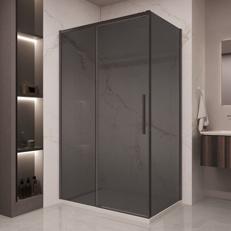 Изображение товара Душевой уголок Vincea Stella VSR-1ST9012CGB 120x90 см стекло тонированное черный профиль