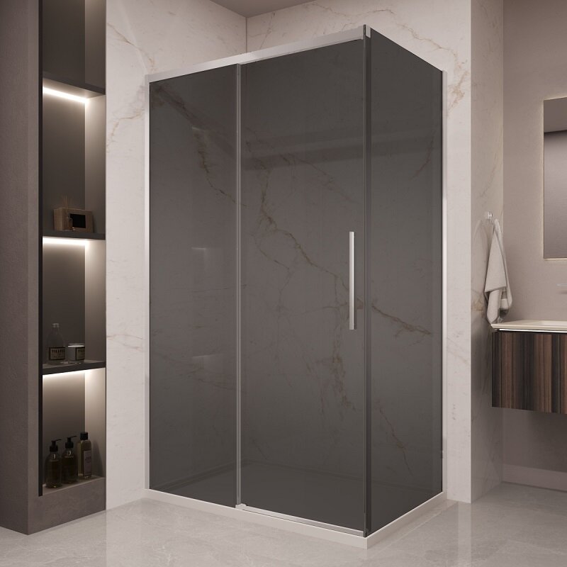 Изображение товара Душевой уголок Vincea Stella VSR-1ST9012CG 120x90 с тонированным стеклом хром профиль