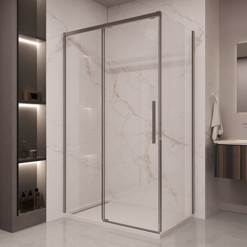 Изображение товара Душевой уголок Vincea Stella VSR 1ST1013CLGM 130x100 см с раздвижными дверьми и стеклом 8 мм