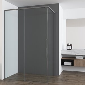Изображение товара Душевой уголок Vincea Ultima VSR-7UL1014CLGM, 140 x 100 см, стекло прозрачное, профиль вороненая сталь