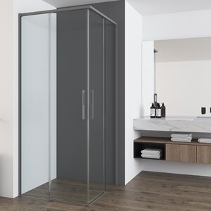 Изображение товара Душевой уголок Vincea Ultima VSS-7UL9090CLGM, 90 x 90 см, стекло прозрачное, профиль вороненая сталь