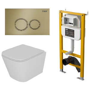 Изображение товара Комплект для ванной D&K Berlin DS1431630 с инсталляцией и безободковым унитазом