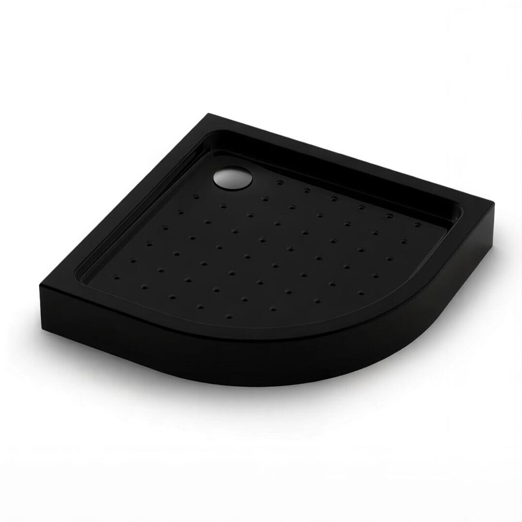 Изображение товара Поддон душевой Veconi 80x80 см четверть круга акрил низкий черный Италия
