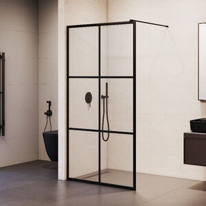 Изображение товара Душевая стенка RGW Walk In 32101111-84, 110 см, стекло прозрачное с рисунком, профиль черный