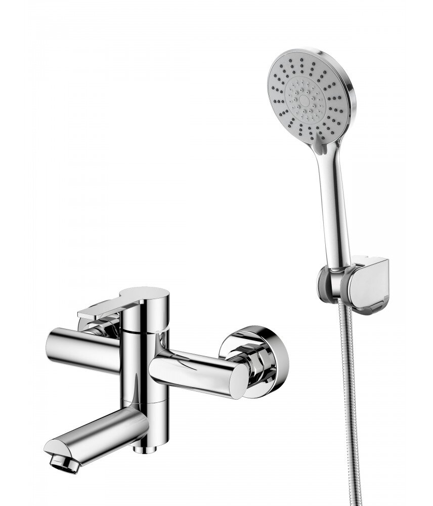 Изображение товара Смеситель для ванны и душа Agger Easy A3121200 с душевым гарнитуром хром Германия