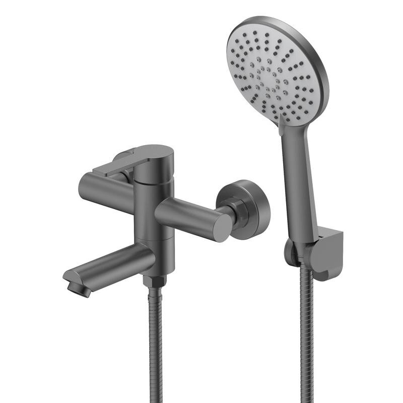 Изображение товара Стильный однорычажный смеситель для ванны и душа Agger Easy A3121255 с PVD покрытием