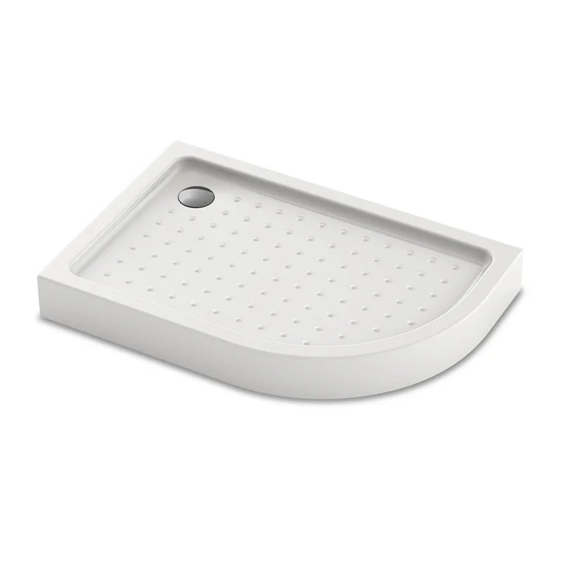 Изображение товара Поддон душевой Veconi Tezeo Acrylic 100x90 см асимметричный белый низкий Италия
