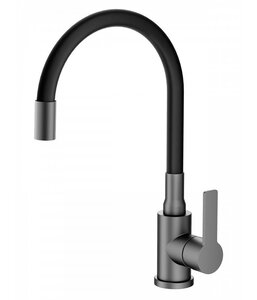 Изображение товара Смеситель Agger Easy A3100555, для кухонной мойки, PVD оружейная сталь матовая/черный