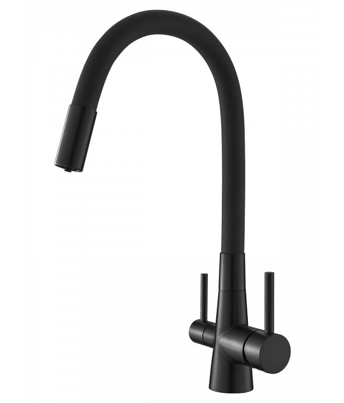 Изображение товара Смеситель Agger Elegant A3230344 для кухонной мойки черный матовый с подключением к фильтру