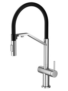 Изображение товара Смеситель Agger Elegant A3241422, для кухонной мойки, с подключением к фильтру, PVD сатин матовый/черный