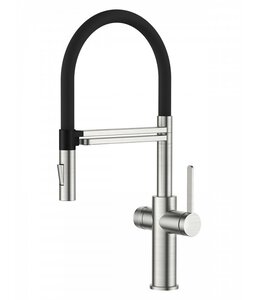 Изображение товара Смеситель Agger Elegant A3252522, для кухонной мойки, с подключением к фильтру, PVD сатин матовый/черный