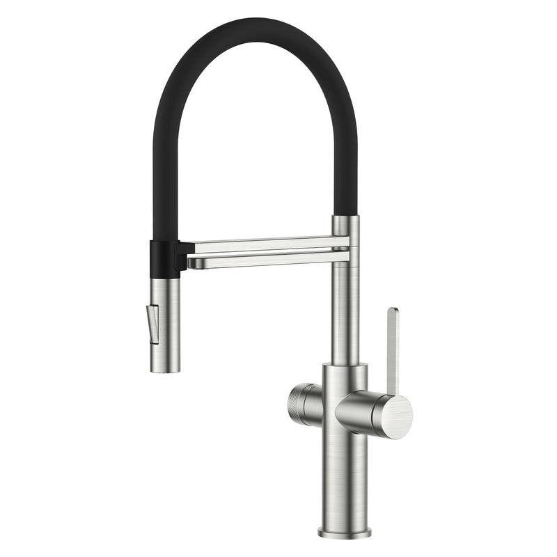 Изображение товара Кухонный смеситель Agger Elegant с подключением к фильтру, черный/сатин матовый Изображение товара Кухонный смеситель Agger Elegant с подключением к фильтру, черный/сатин матовый