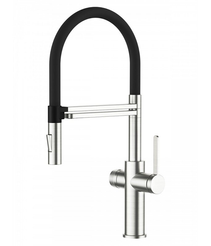 Изображение товара Смеситель Agger Elegant A3252500, для кухонной мойки, с подключением к фильтру, хром/черный