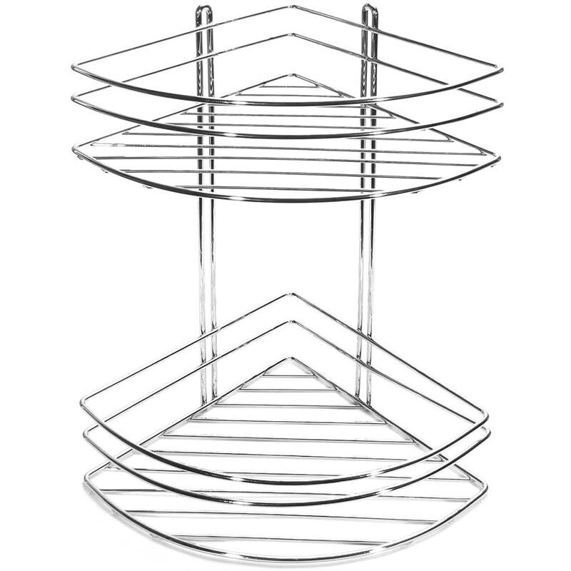 Изображение товара Угловая настенная полка Fixsen FX-850-2 хром двухэтажная 20x20x34 см