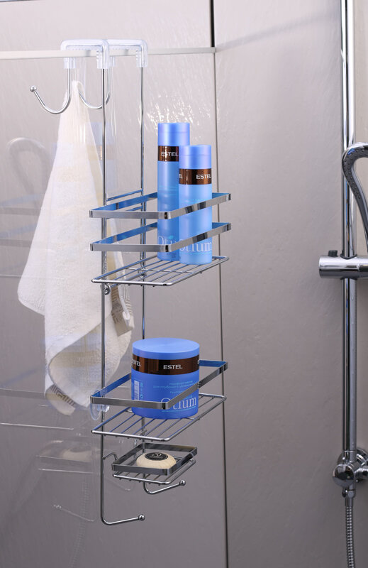 Изображение товара Полка прямоугольная Fixsen FX-871 двухэтажная, хром