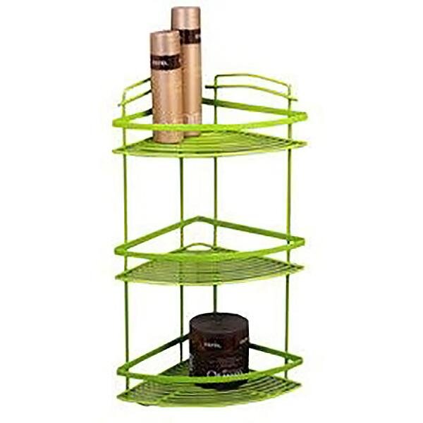 Изображение товара Угловая полка Fixsen FX-850G-3 трехэтажная зеленая сталь эмаль