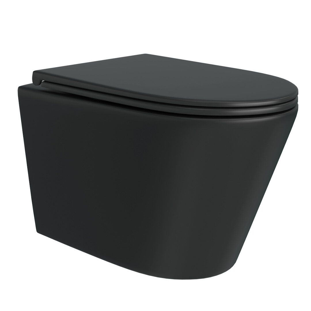 Изображение товара Подвесной безободковый унитаз Corpa Nera Viotti CN40201MB черный матовый