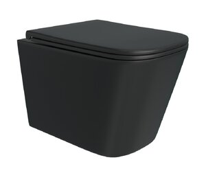 Изображение товара Подвесной унитаз Corpa Nera Grossi CN40302MB, безободковый, сиденье микролифт, черный матовый