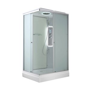 Изображение товара Душевая кабина Avacan CK2911LED 78351, 110 х 90 см, LED подсветка, с крышей, поддон низкий, стекло матовое, профиль хром