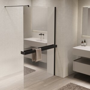 Изображение товара Душевая стенка Vincea Walk In 100 см со стеклом зеркальным и профилем черным