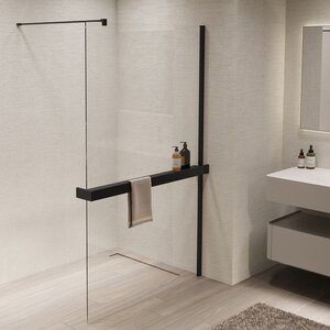 Изображение товара Душевая стенка Vincea Walk In VSW-1HR110CLB 110 см прозрачное стекло черный профиль