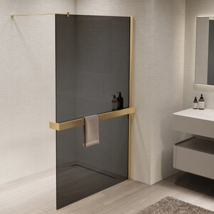 Изображение товара Душевая стенка Vincea Walk In 120 см с тонированным стеклом и золотым профилем