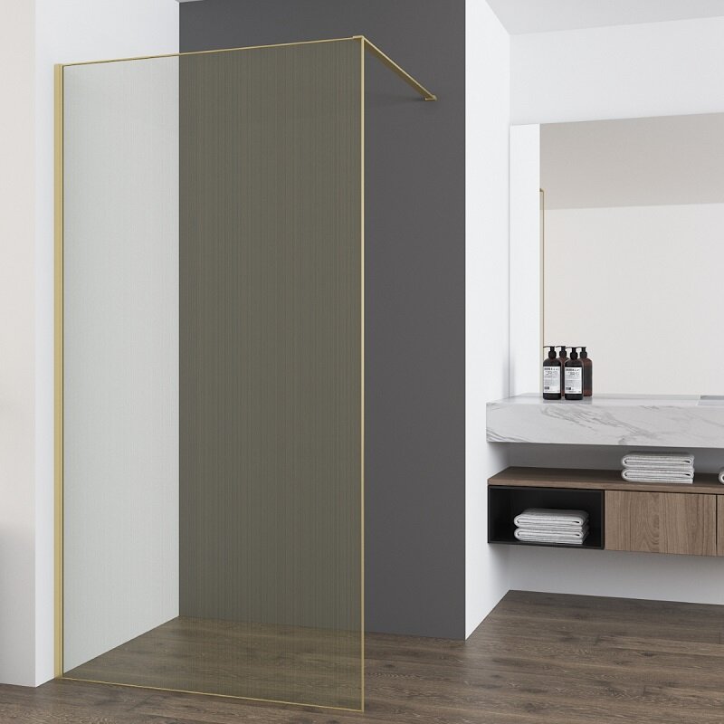 Изображение товара Душевая стенка Vincea Walk In VSW-7HS100GWG 100 см со свободным входом стекло с золотыми нитями