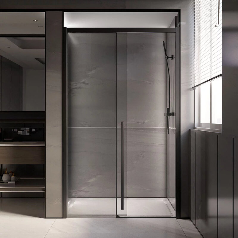 Изображение товара Душевая дверь Veconi Premium Trento PTD30-B-130-01-C4, 130 см, стекло прозрачное, профиль черный матовый Изображение товара Душевая дверь Veconi Premium Trento PTD30-B-130-01-C4, 130 см, стекло прозрачное, профиль черный матовый