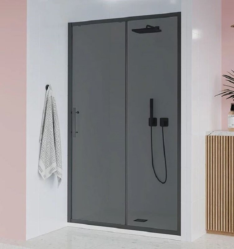 Изображение товара Душевая дверь Veconi Evo 100 B E1-B-170-12-C9 черный матовый Изображение товара Душевая дверь Veconi Evo 100 B E1-B-170-12-C9 черный матовый