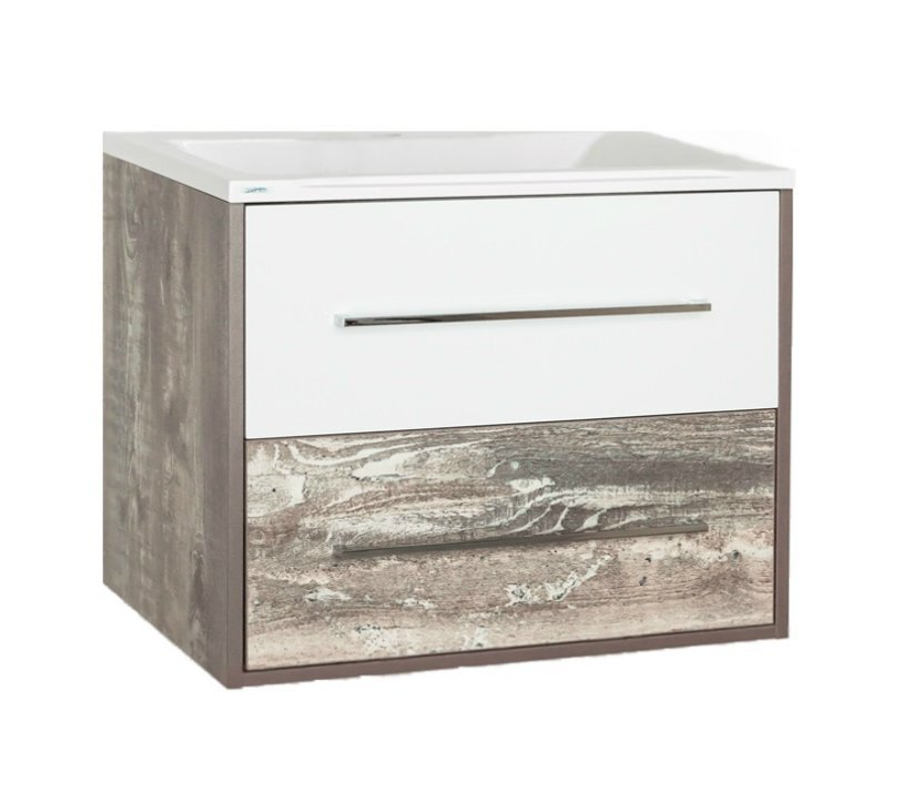 Изображение товара Тумба под раковину Style Line Экзотик 80 ЛС-00000402 Plus, 80 см, подвесная, древесина/белая