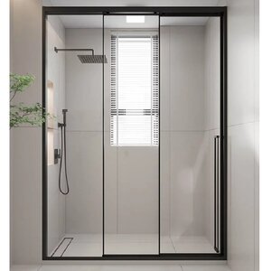 Изображение товара Душевая дверь Veconi Premium Prato PR3/L-170-01-B-C4/PR3/R-170-01-B-C4, 170 см, левая/правая, стекло прозрачное, профиль черный матовый