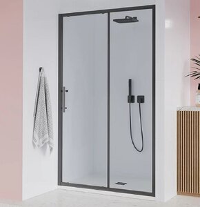 Изображение товара Душевая дверь в нишу Veconi Evo 100 GR E1-GR-160-01-C9, 160 см, стекло прозрачное, профиль графит брашинг