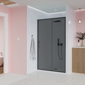 Изображение товара Душевая дверь в нишу Veconi Evo 100 GR E1-GR-120-12-C9, 120 см, стекло тонированное матовое, профиль графит брашинг