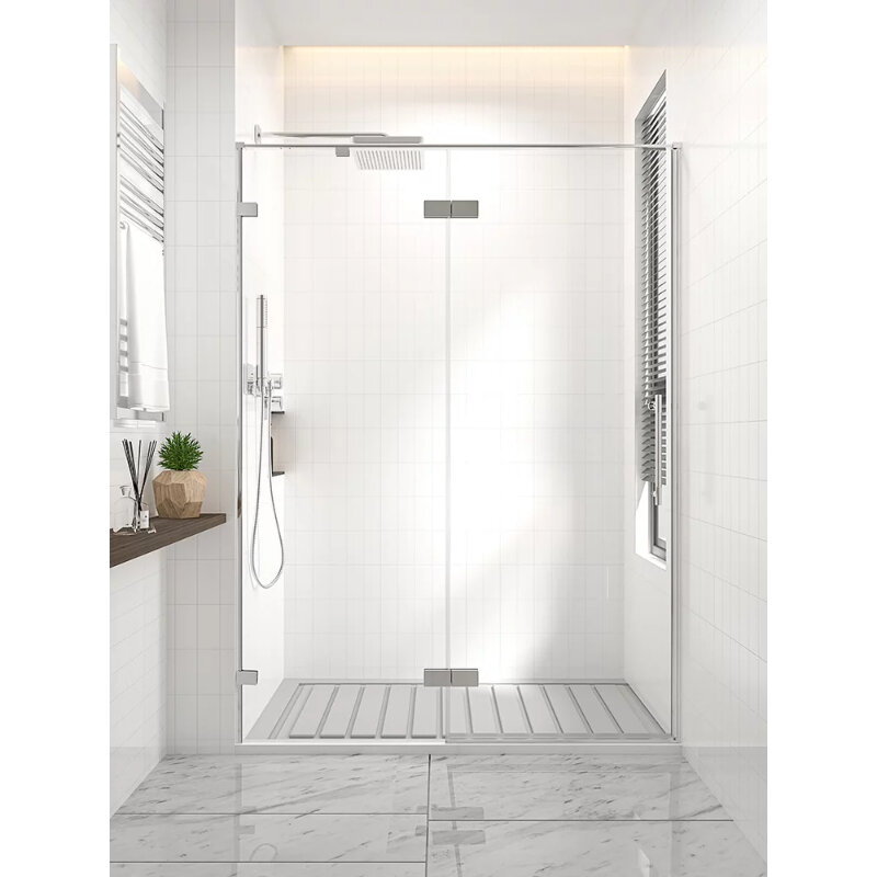 Изображение товара Душевая дверь Veconi Premium Alassio AL-120-00-CH-C4 120 см стекло прозрачное хром профиль