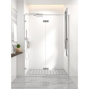 Изображение товара Душевая дверь Veconi Premium Alassio AL-120-00-CH-C4, 120 см, стекло прозрачное, профиль хром