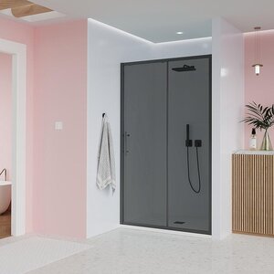 Изображение товара Душевая дверь в нишу Veconi Evo 100 GR E1-GR-150-12-C9, 150 см, стекло тонированное матовое, профиль графит брашинг