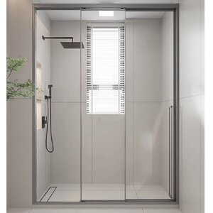 Изображение товара Душевая дверь Veconi Premium Prato PR3/L-120-01-GR-C4/PR3/R-120-01-GR-C4, 120 см, левая/правая, стекло прозрачное, профиль графит брашированный