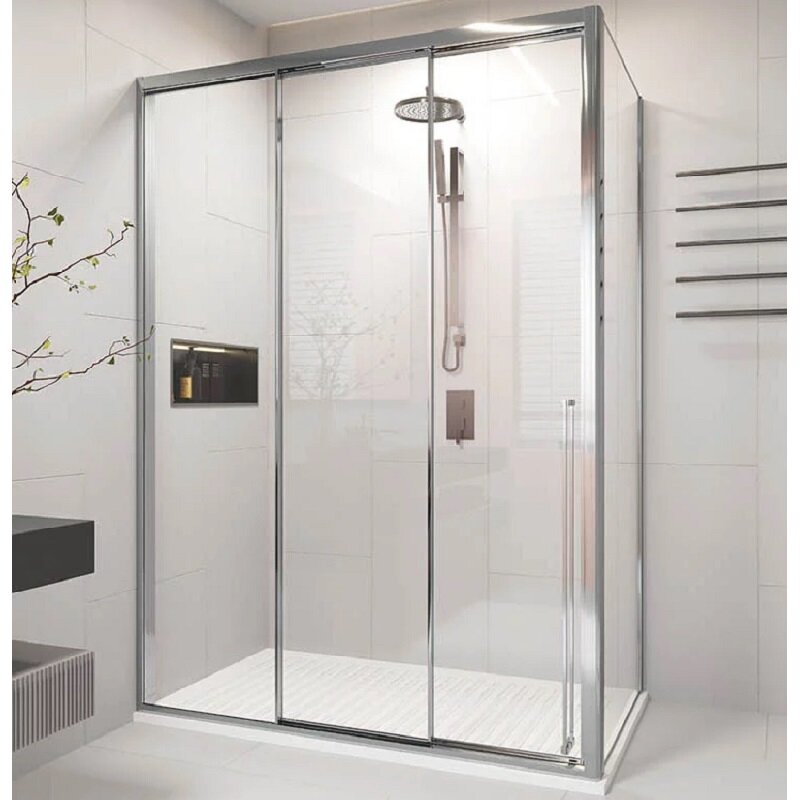 Изображение товара Душевой уголок Veconi Premium Prato 120x80 см раздвижной стекло хром Италия