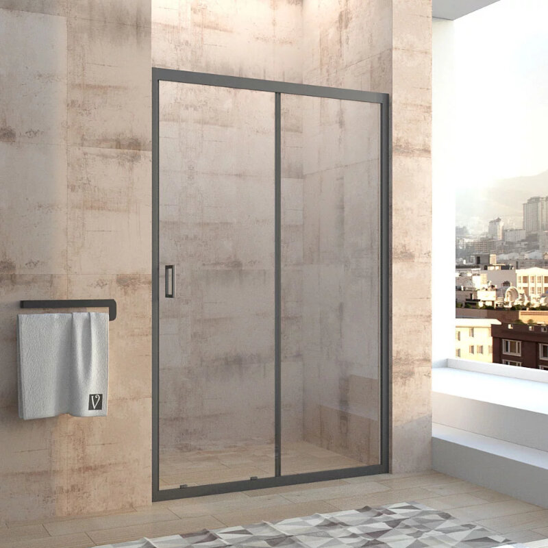 Изображение товара Душевая дверь Veconi Vianno VN40B-130-C1 130 см стекло прозрачное профиль черный