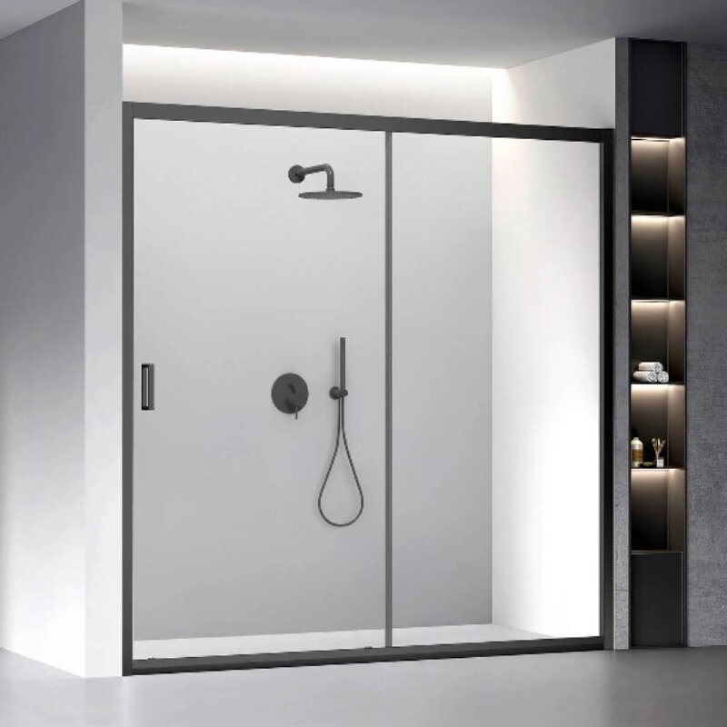 Изображение товара Душевая дверь Veconi Vianno VN60B-200-01-C5 200 см стекло прозрачное профиль черный матовый