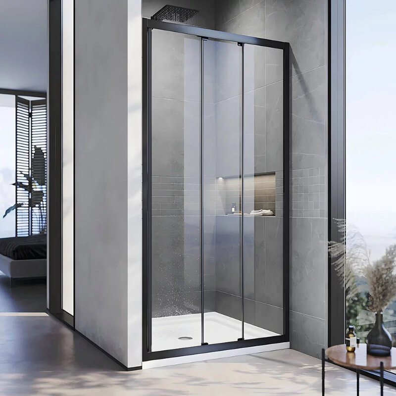 Изображение товара Душевая дверь Veconi Vianno VN28B 100 см черный матовый профиль