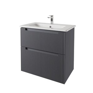 Изображение товара Тумба под раковину Dreja Euphoria 99.2023, 100 см, подвесная/напольная, цвет базальт матовый