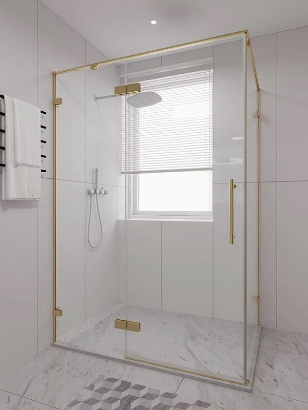 Изображение товара Душевой уголок Veconi Premium Alassio SP G, AL-SP-14090-00-G-C4, 140 x 90 см, стекло прозрачное осветленное, профиль брашированное золото