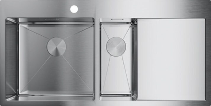 Изображение товара Мойка кухонная Omoikiri Akisame 100-2-IN-L 4973544 нержавеющая сталь Изображение товара Мойка кухонная Omoikiri Akisame 100-2-IN-L 4973544 нержавеющая сталь