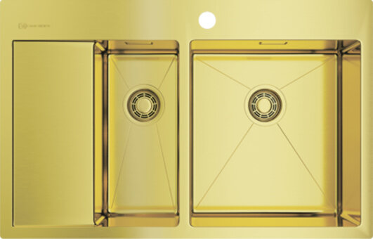 Изображение товара Мойка кухонная Omoikiri Akisame 78-2-LG-R 4973088 светлое золото