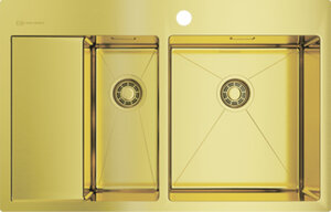 Изображение товара Мойка кухонная Omoikiri Akisame 78-2-LG-R 4973088 светлое золото