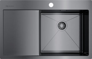 Изображение товара Мойка кухонная Omoikiri Akisame 78-GM-R 4973100 воронёная сталь, gunmetal
